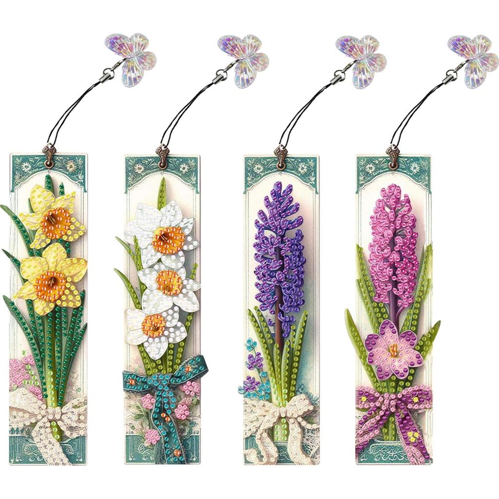 4Pcs Special Shape Owl 5D DIY Diamond Painting Bookmark DIY Bookmarks Diamond Painting Kits Diamond Painting Bookmark Making Kit