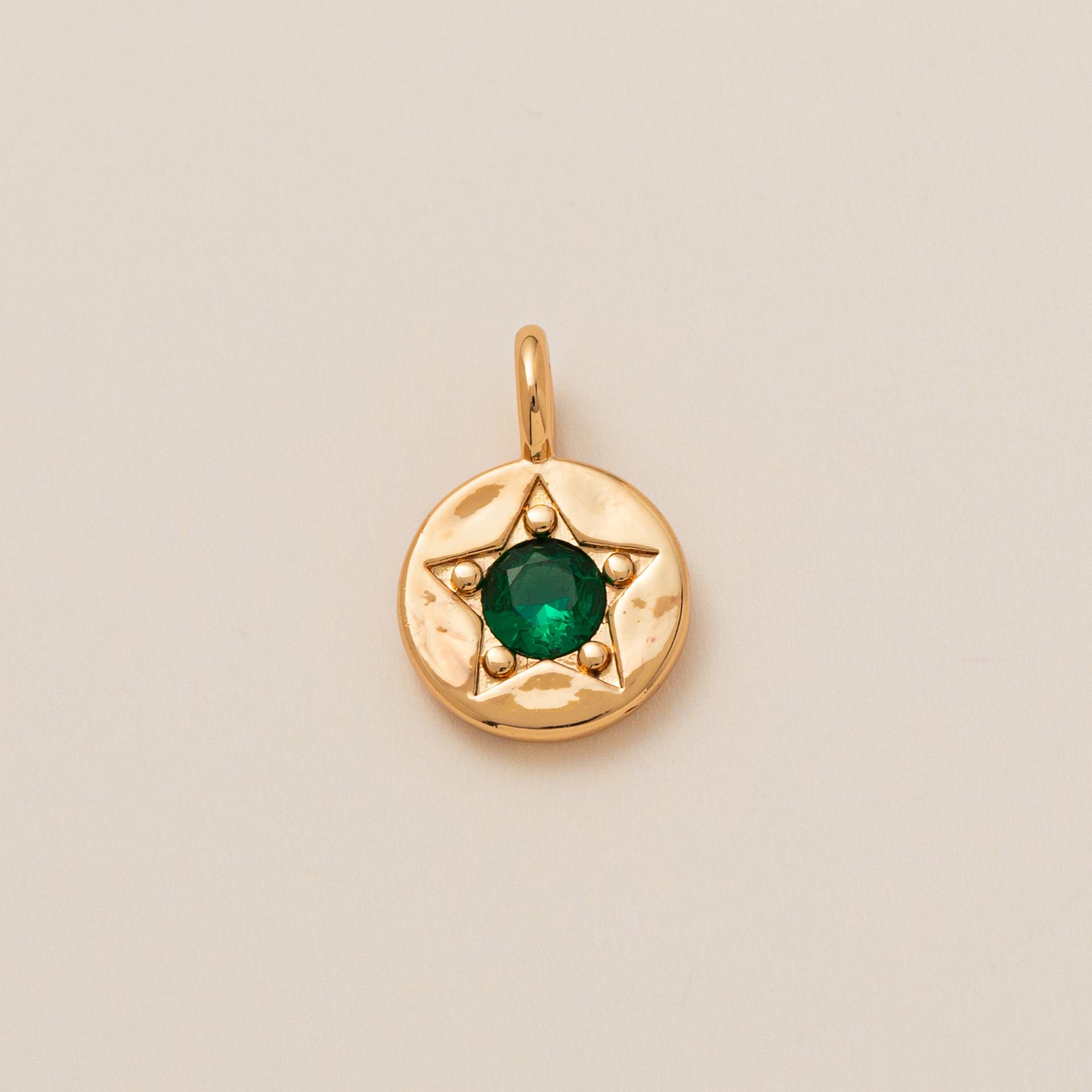 December Birthstone Necklace: Cubic Zirconia Star Pendant with Colorful Round Accents