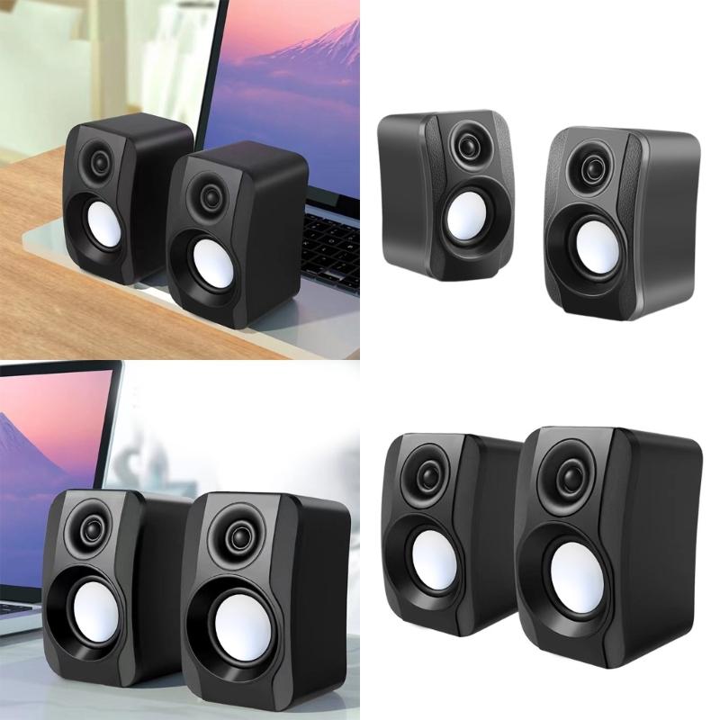 USB Wireds Speaker Stereo Subwoofer Sound Box 3.5mm Input USB Power Computer Speaker for Desktop PC