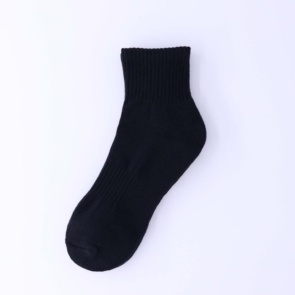 Men's Black & White Combed Cotton Sports Socks: Mid-Calf & High-Calf Compression, Odor-Resistant, Sweat-Absorbent, Ankle Length