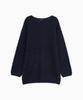 OHESHIO Nubby Textured Half Knit, Navy