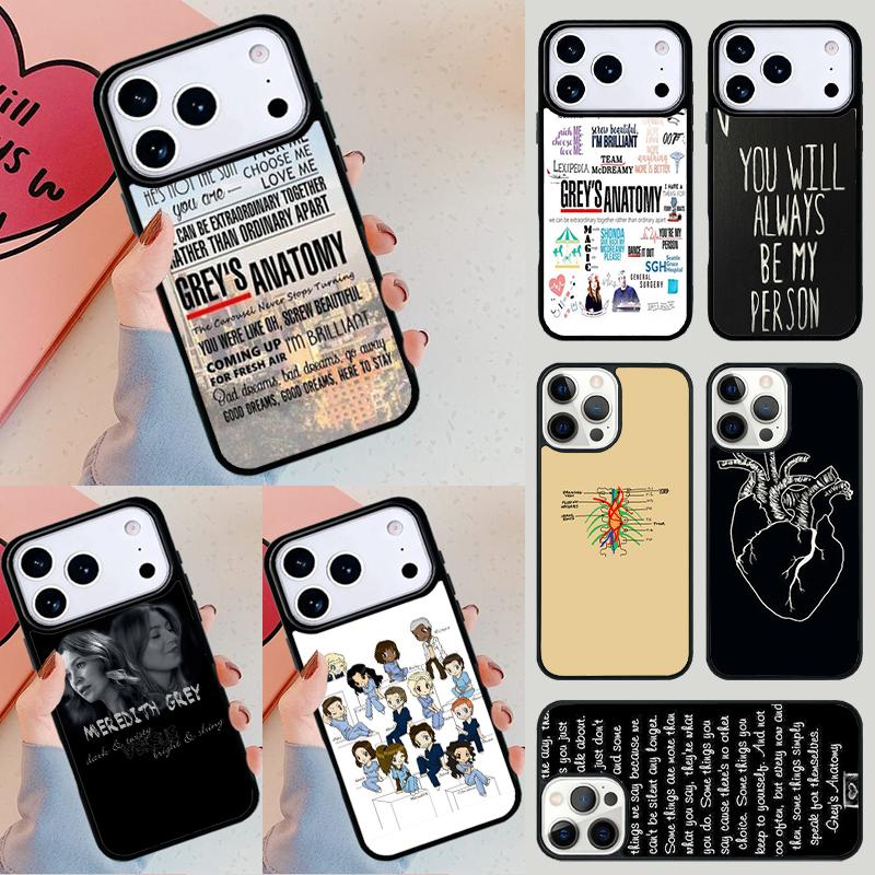 American TV Greys Anatomy Phone Case For Apple iPhone 17 Air 16E 15 14 Plus 13 12 11 Pro Max Mini Funda Cover