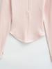 Spring 2025 Women's Small Waist Slimming Curved Velvet Half-Zip Long Sleeve T-shirt