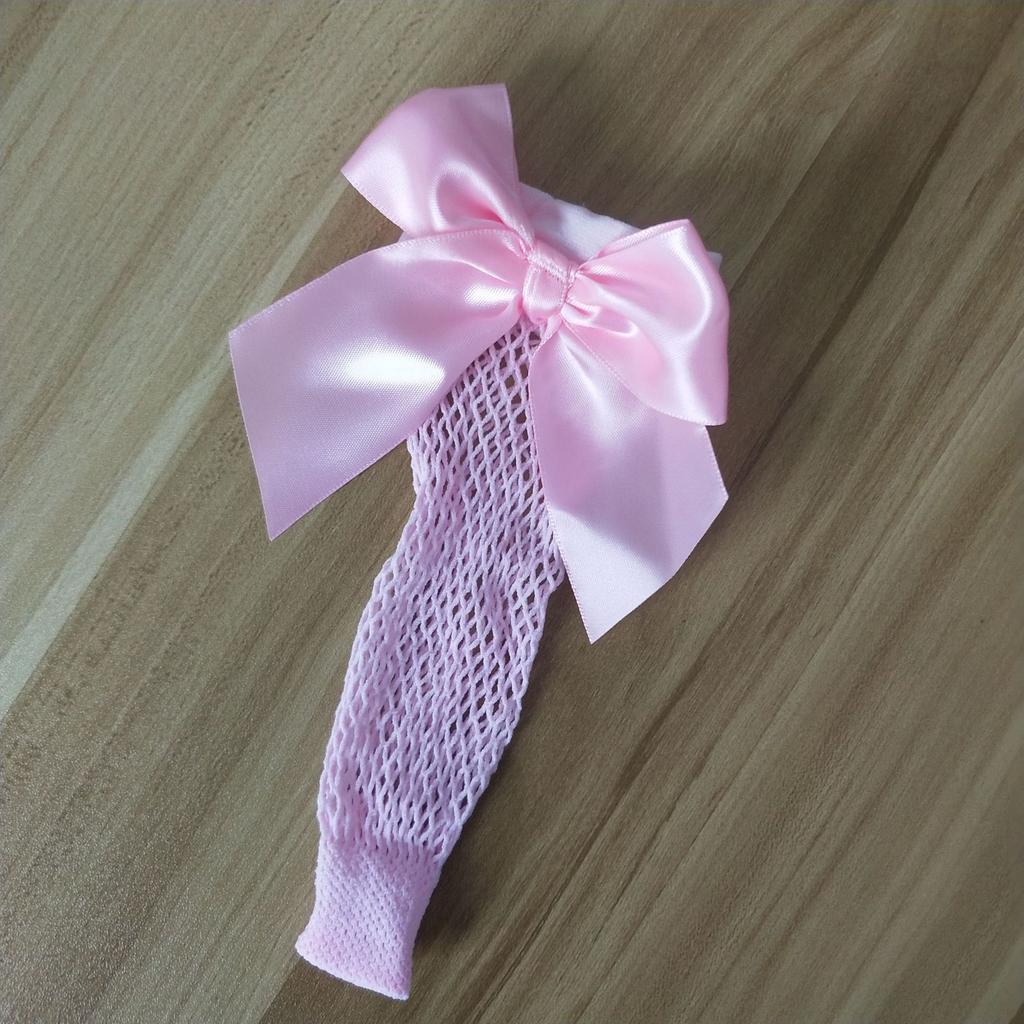 Women Baby Girls Kids Mesh Socks Bow Fishnet Ankle High Lace Fishnet Vintage Short Sock Fashion Summer One Size