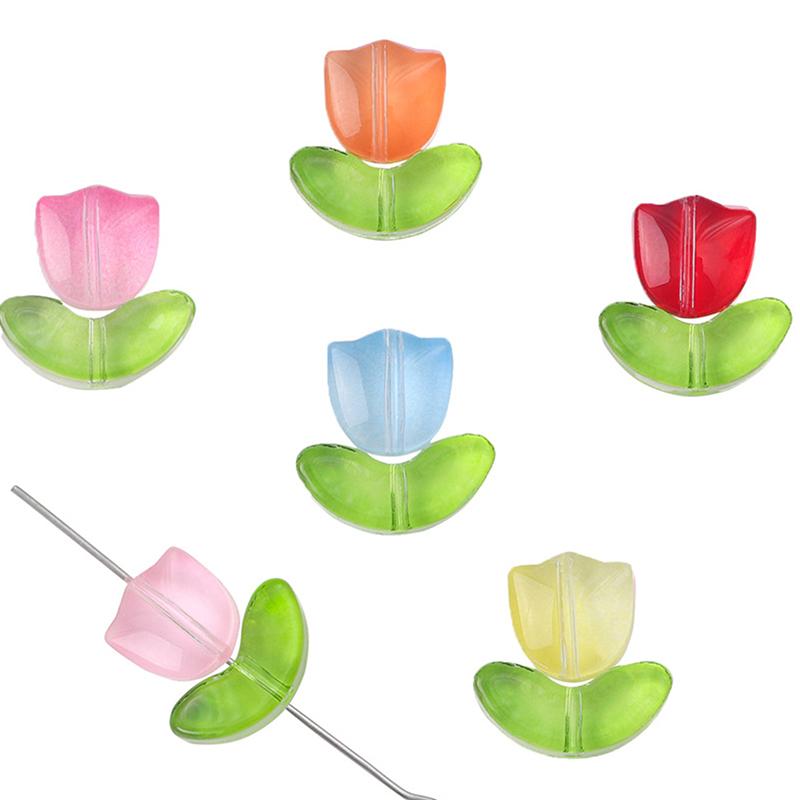 

10 компл. тюльпанов, цветов лэмпворка, разноцветные бусины с Флорой, разноцветные свободные бусины для браслетов «сделай сам», аксессуары для изготовления ювелирных изделий