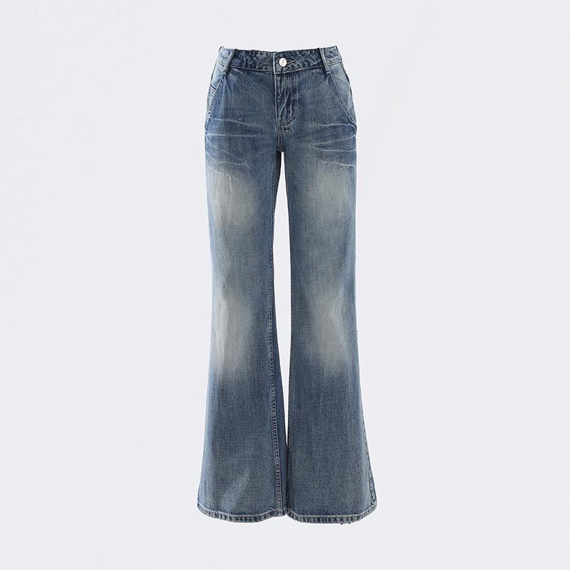 Women's Light Micro-Flare Jeans 2025 Spring/Autumn - Petite Low-Waist, Narrow Straight-Leg, Relaxed Fit