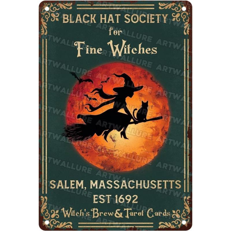 Halloween Metal Wall Sign Spooky Decor 20x30cm