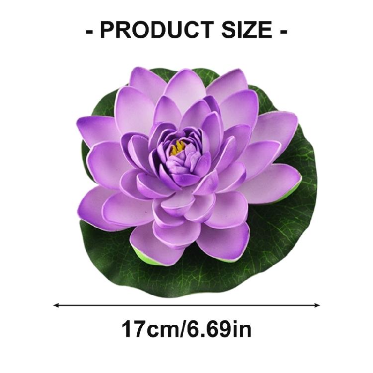5Pcs 17cm Artificial Floating Foam Flower with Lilies Pad Realistic Pond Plant Ornament For Garden Aquariums Decoration