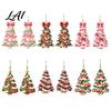 Women Fashion Earrings Christmas 2D Acrylic Earrings Colorful Tree Dangle with Bow Holiday Jewelry Decor Lightweight Drop Jewelry Decorations