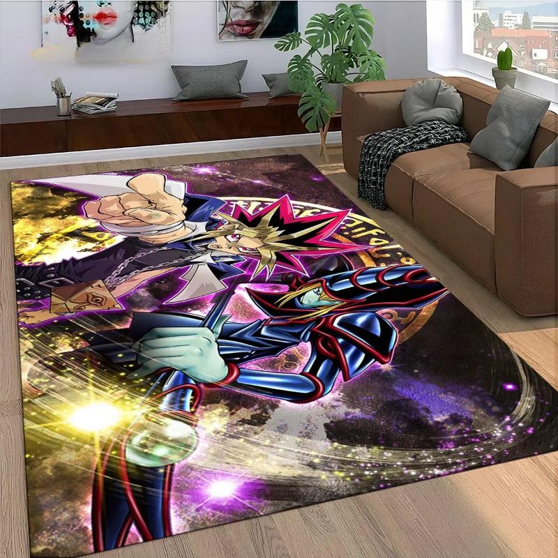 27 Stil Yu-Gi-Oh Karten Teppich für Wohnzimmer Heimdeko Schlafzimmer Bettseite Rutschfest Bereichsteppiche Maschinenwaschbare Fußmatte Türvorleger
