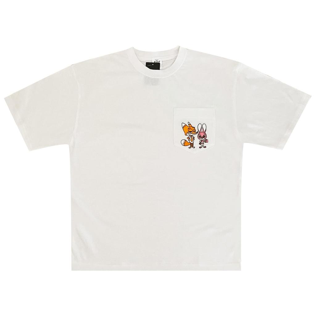 Disney Pixar Wide-Length T-Shirt, Zootopia/One-Point Design, White, Size L, AWDS7180