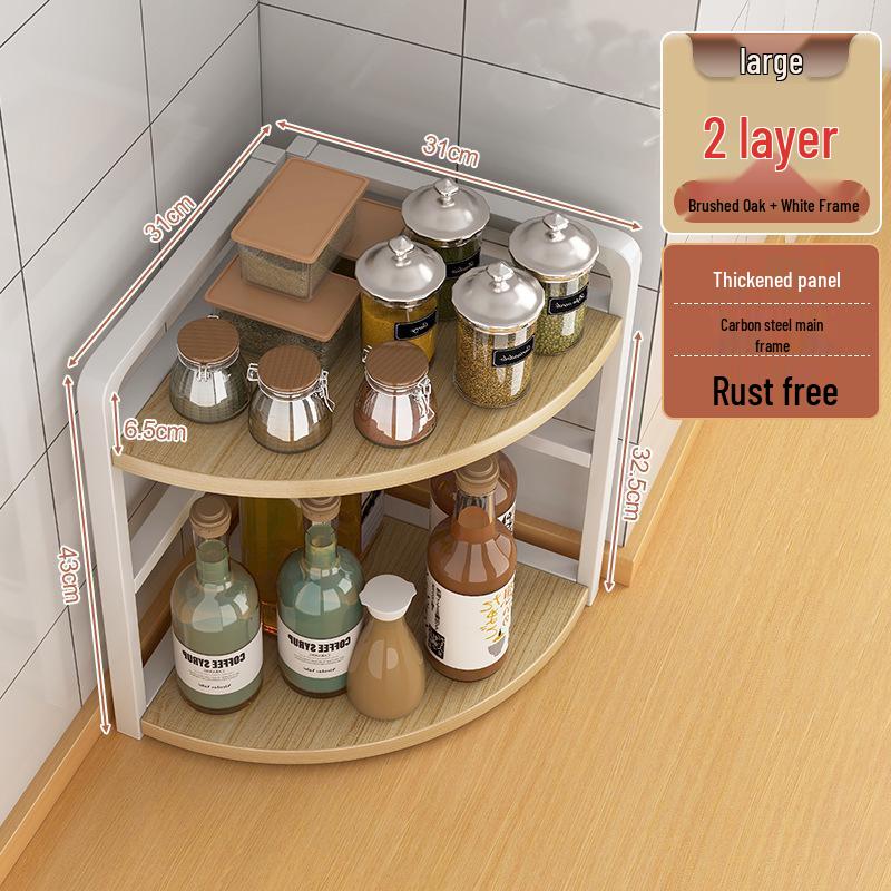 Corner Kitchen Storage Rack - Triangle Seasoning Organizer