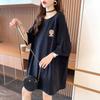 Women's Oversized Cotton T-shirt Sweet Cartoon Print Short Sleeve Casual Top
