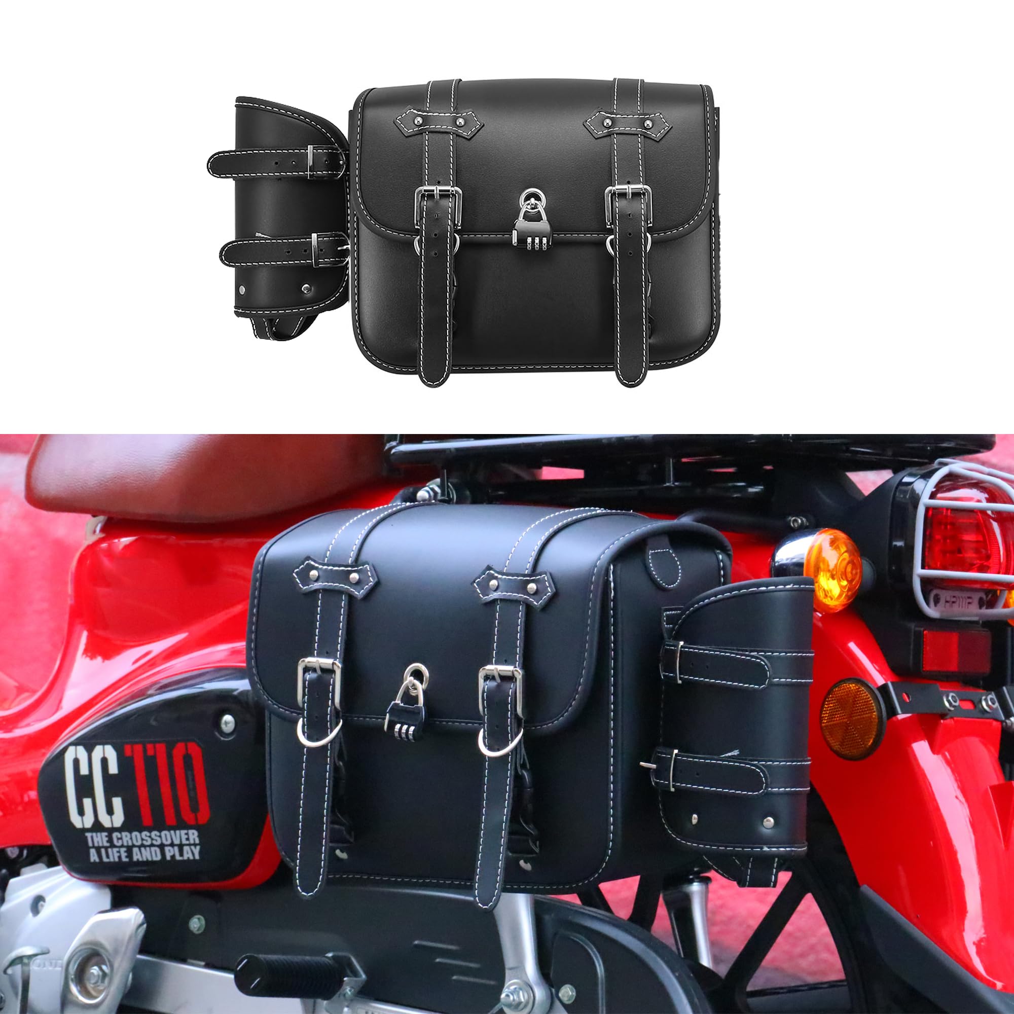 

Сумки Yoothi Набор боковых сумок для мотоцикла Супер водонепроницаемые и прочные Рамка Черный Cub, Кофры, Сумки,