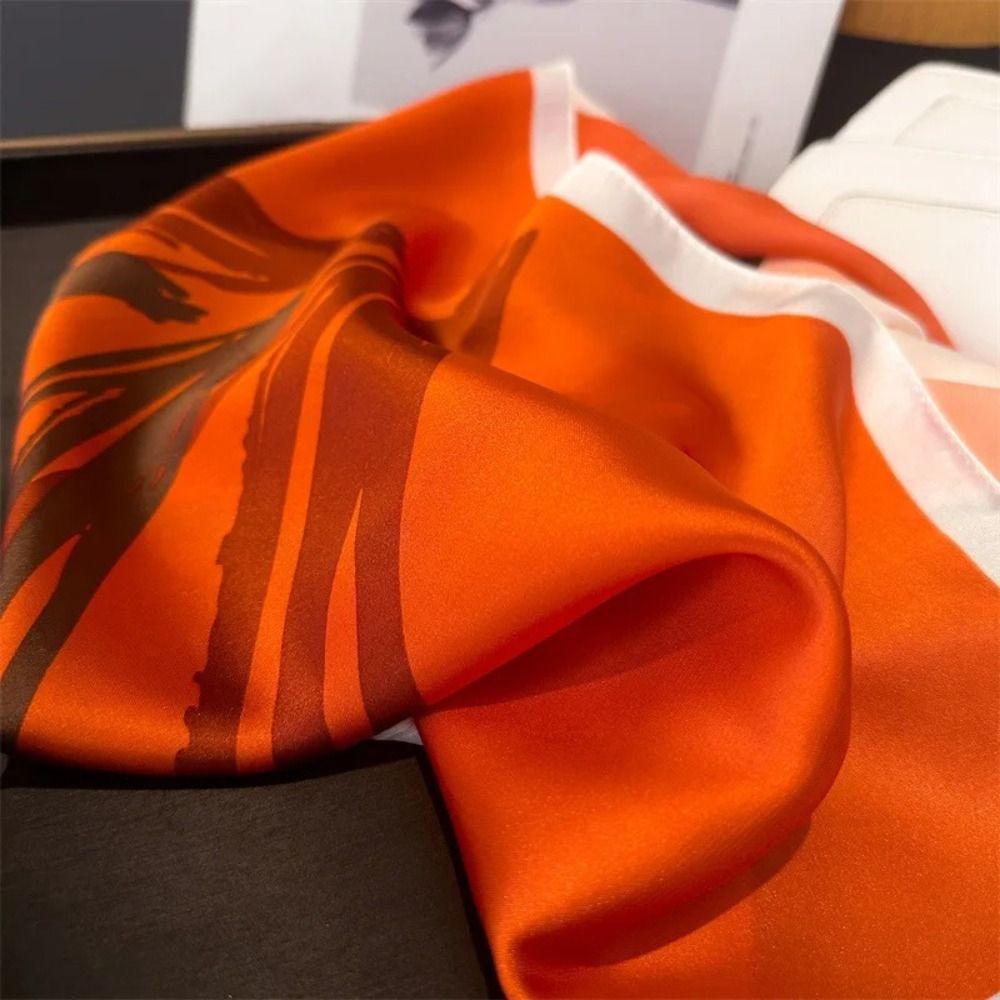 70x70cm Silk Shawl Polyester Neckerchief Elegant Silk Hair Bands  Female Accessories