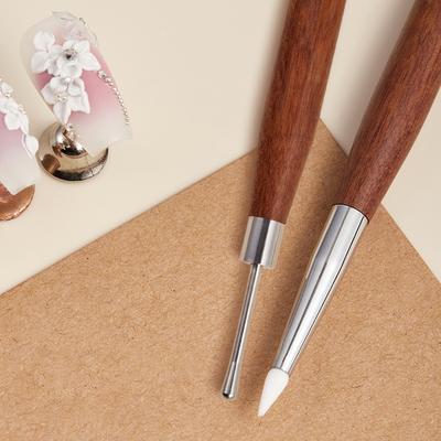 1/5Pcs Double-Ended Silicone Press Pen Flower Painting Brush Nail Supplies Carving Glue Diy Manicure Tips Nail Art Tool