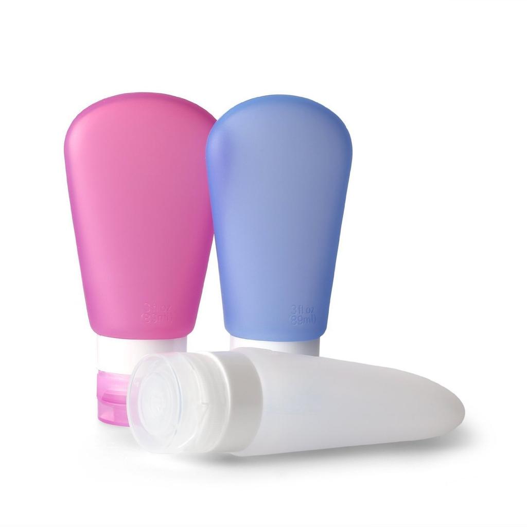 Maharsh Portable Soft Silicone Travel Bottles Set 90 Ml Mini Tub Containers Squeezable Bottle for Shower Gel, Liquide Soap,Toiletries Lotion Shampo