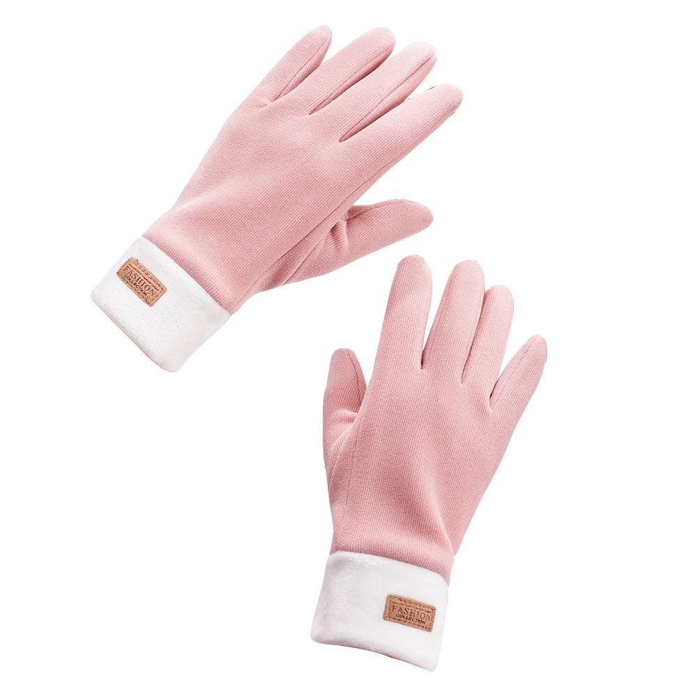 Warm Gloves for Women's German Velvet Plus Velvet Thickened Electric Vehicle Outdoor Cycling Sports Windproof Touch Screen Autumn and Winter Gloves