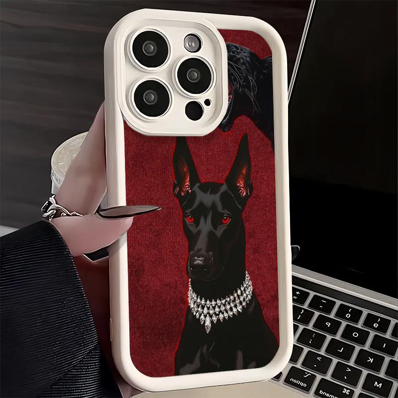 Phone Case for iPhone 17 Air 16E 15 16 Pro Max Doberman Dog Cool Cover 14 Plus 13 12 Mini Soft Shell Silicone Fundas