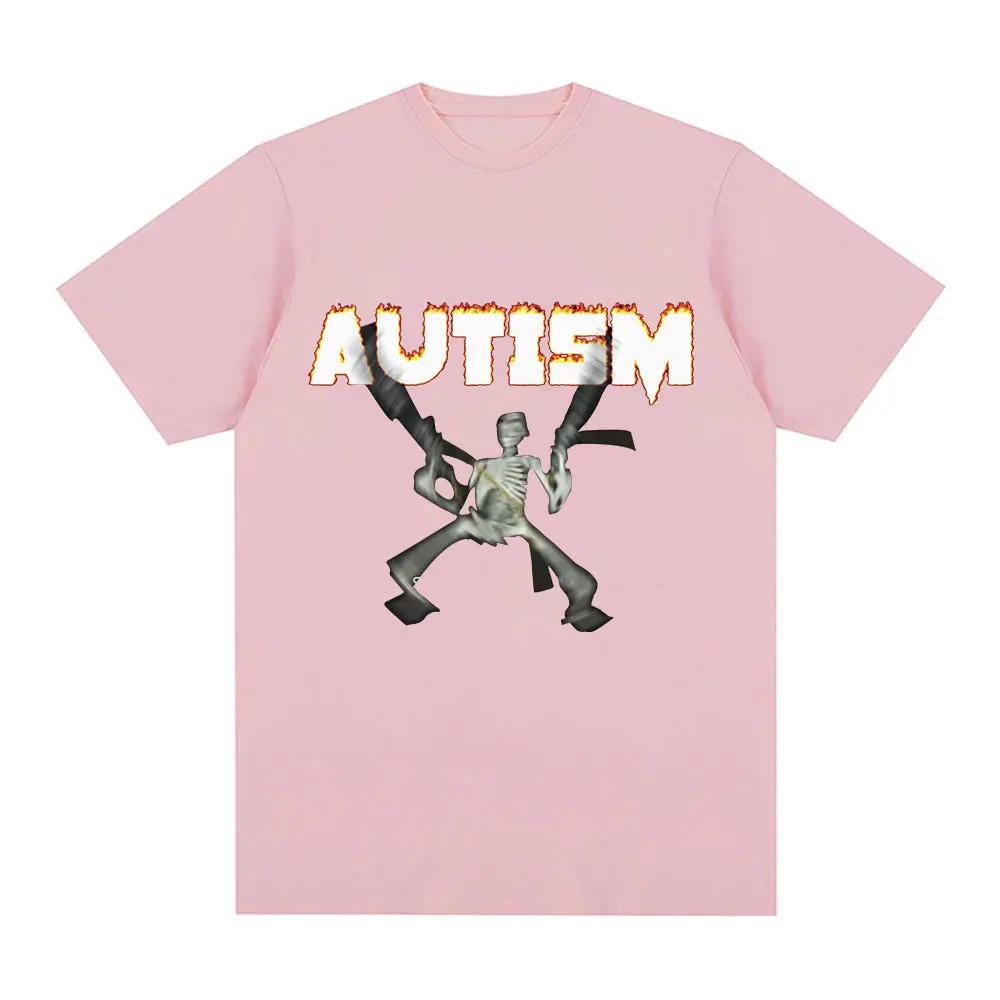 Autism Skeleton Meme T Shirt Humor Funny Skull Men Women Fashion Hip Hop T-shirt Casual Cotton Short Sleeve Harajuku T-shirts