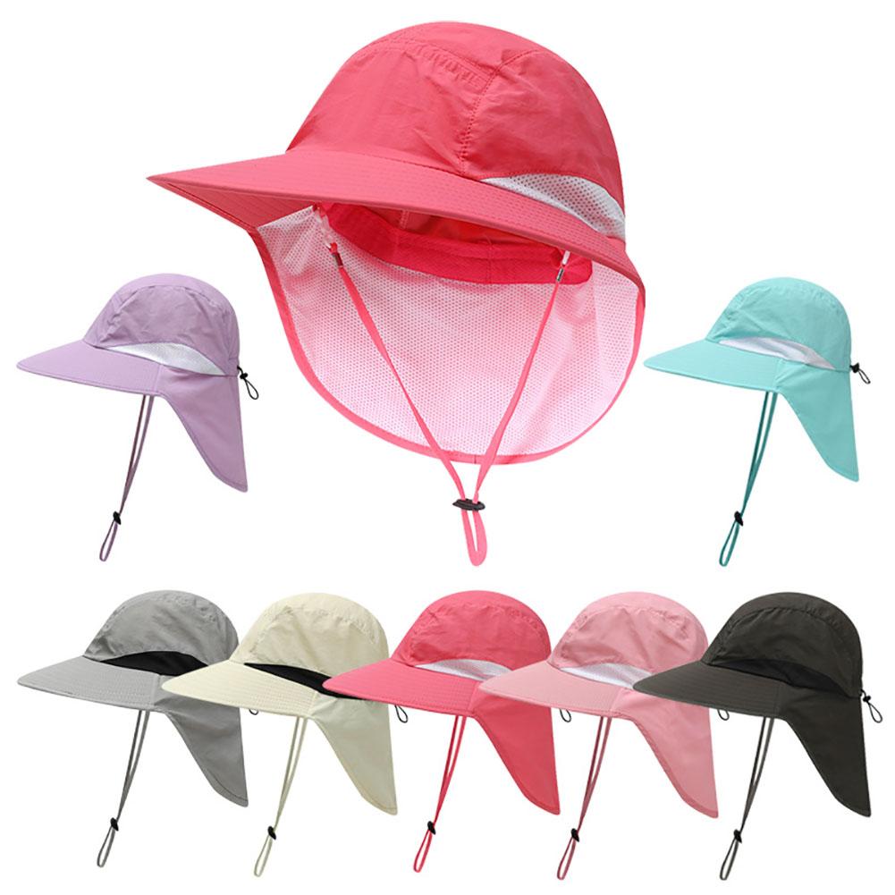 Outdoor Sports Sun Hat Quick-drying Bucket Hat With Wide Brim Neck Cover For Mountaineering Fishing