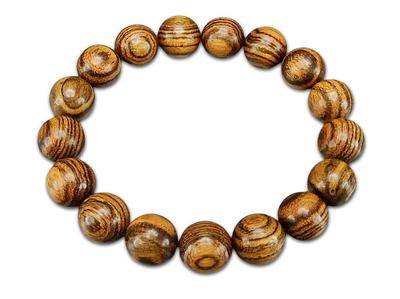 [Sekigai] Tiger Crest Sandalwood Large Beads 12mm Wooden Prayer Bead Bracelet Approx. 178mm