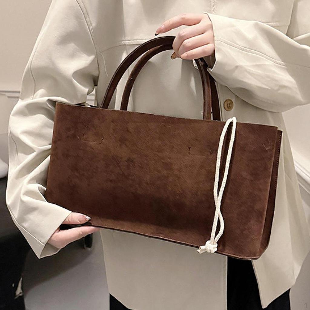 Suede Tote Bag for Women Hobo Fashion Shopping Purse Lightweight Faux