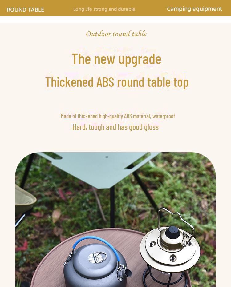 Přenosný skládací kempingový stůl se stativem - lehký kulatý konferenční stolek pro venkovní použití