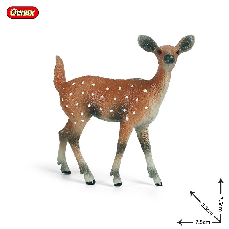 Oenux Mini Christmas Trees Cedar Woodland Animals Cake Toppers Accessory Fox Deer Rabbit Squirrel Antelope Model Decor Kids Toy