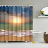 Modern Shower Curtains Bathroom Curtain Scenic City Beach Bath Curtain Frabic Waterproof Polyester With Hooks