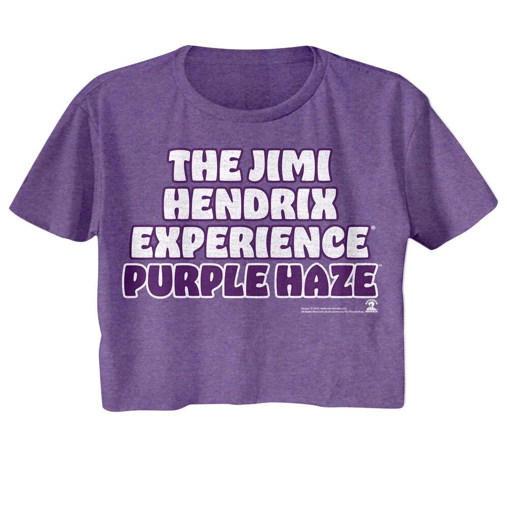 Jimi Hendrix Experience Purple Haze Women s Crop Top T Shirt Rock Band Merch M