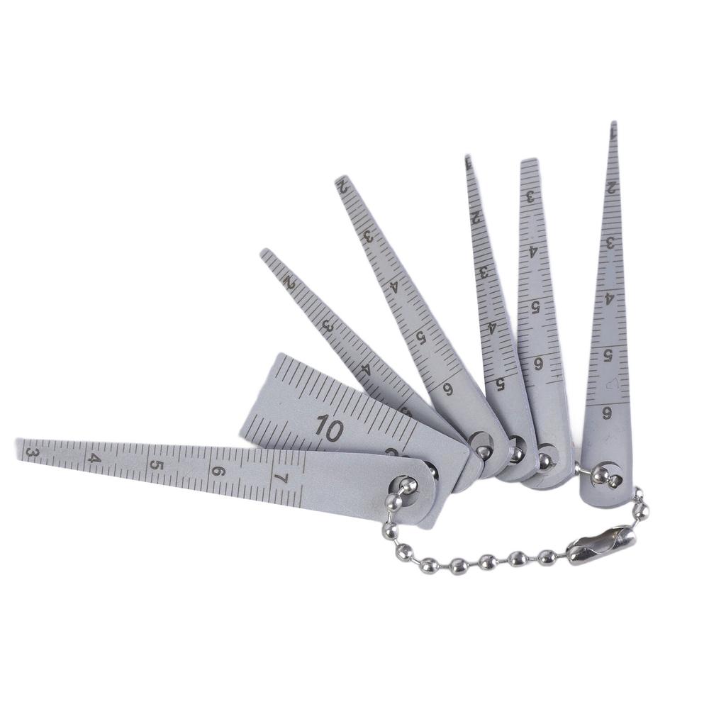 7Piece Stainless Steel Tapered Ruler Set Pocket Sized Gaps Gauge for Engineering Precise Measurement and DIYer Projects