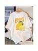 Wounisex's Fresh Lemon Fruit Printed T-Shirt Casual Comfortable Short Sleeve T-Shirts Breathable Cartoon Round Neck Summer Clothing