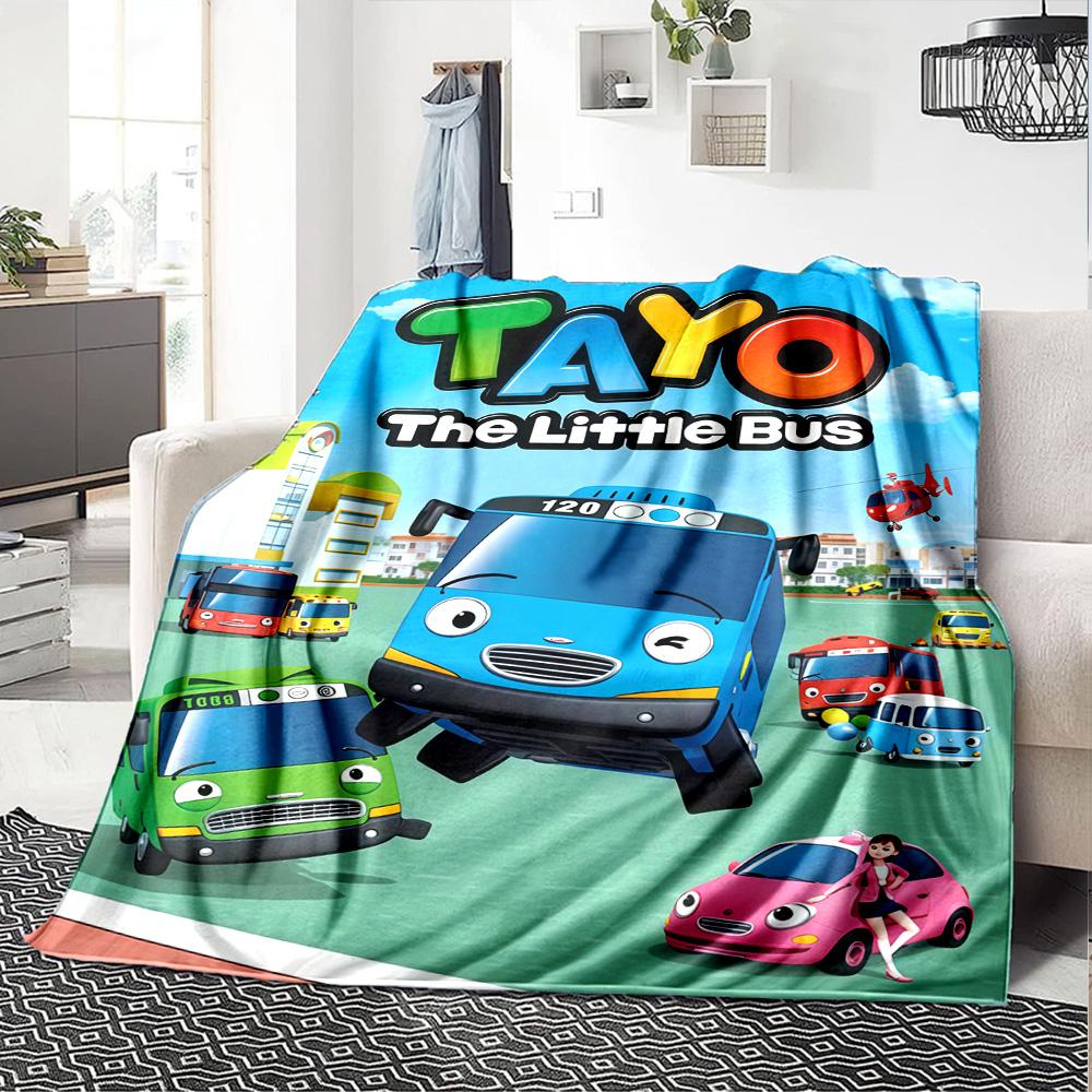 Coperta in Flanella con Stampa di Tayo il Piccolo Autobus Alta Qualità Calda Confortevole Coperta per Tutte le Stagioni Perfetta per Regali Decorazioni per la Casa