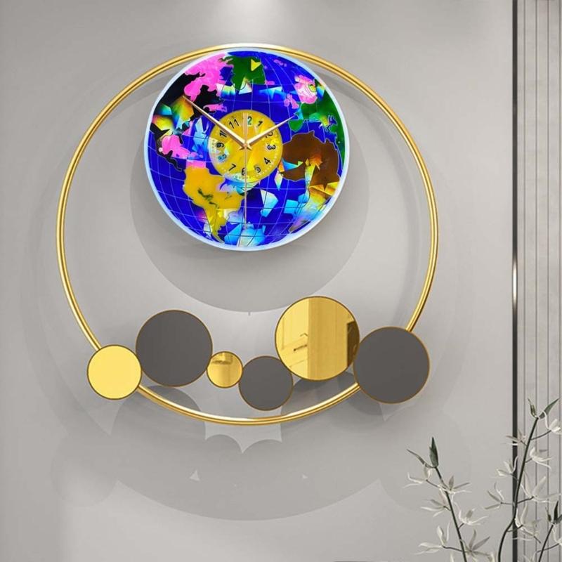 Holographic Earth Clock Silicone Mold DIY Round Clock Pendant Mold Epoxy Resin Mold for Making Crafts Decoration