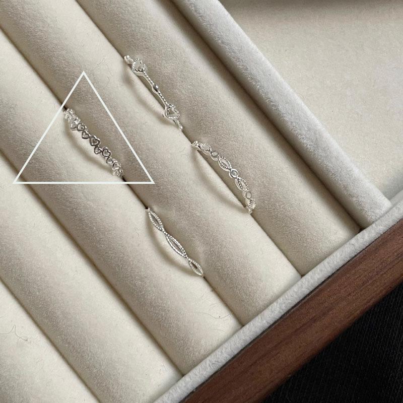 

Style Elegant Korean Minimalist Heart Line Open Ring For Women Adjustable Copper Design J4162