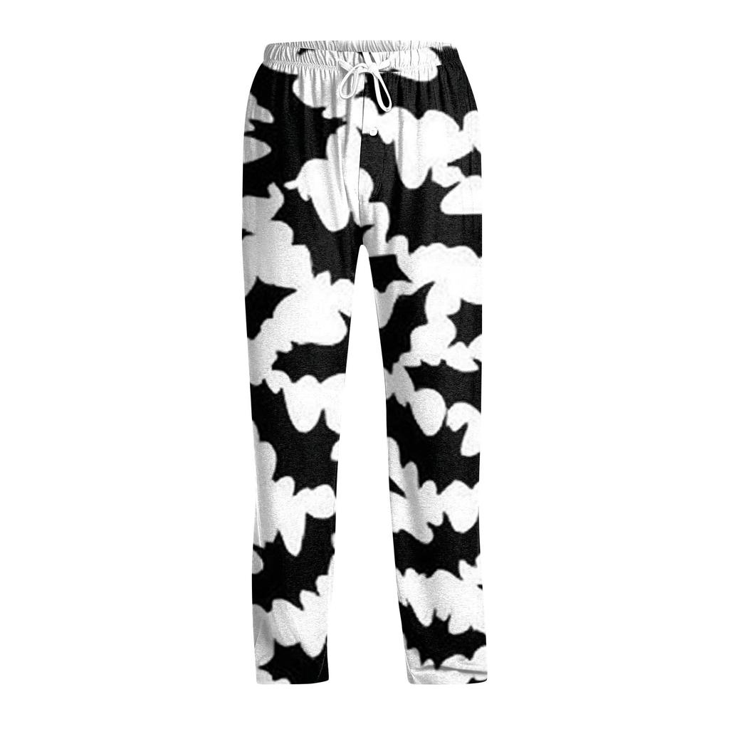 Men's Halloween Print Drawstring Pants Casual Pajama Pants