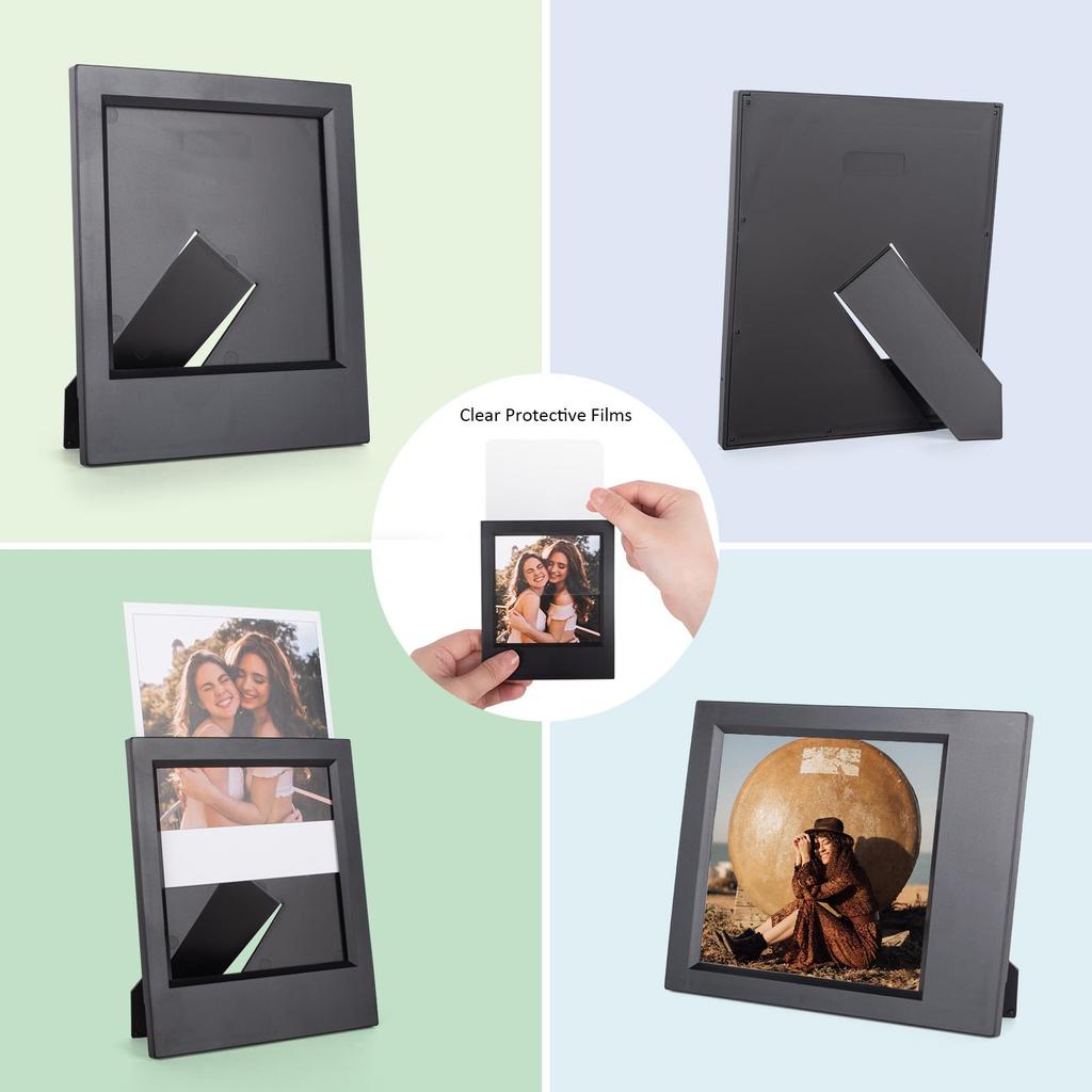 HIYQIN Desktop-Fotorahmen für Polaroid Sofortbildkamera Zoll Foto Kleiner Fotorahmen für Serienkamera Film Schwarz 8er-Pack i-Type Now/OneStep2/Flip/Lab
