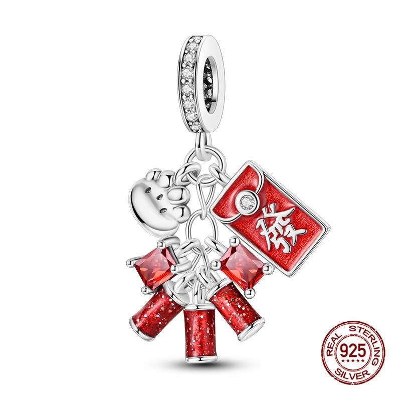 New In Fashion Copper Christmas Series Little Elk Charm Beads Fit 3Mm Original Bracelet Necklace For Women Diy Jewelry Gifts