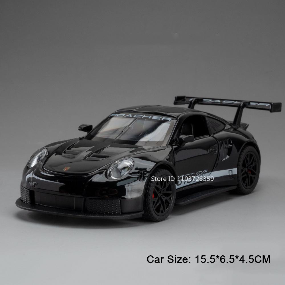 1:32 Gt3Rs Mini-Sportwagen Modell Spielzeug Legierung Druckguss 911 Supercars 4 Türen Öffnen Ton Licht Rückzieher Gummireifen Kindergeschenke