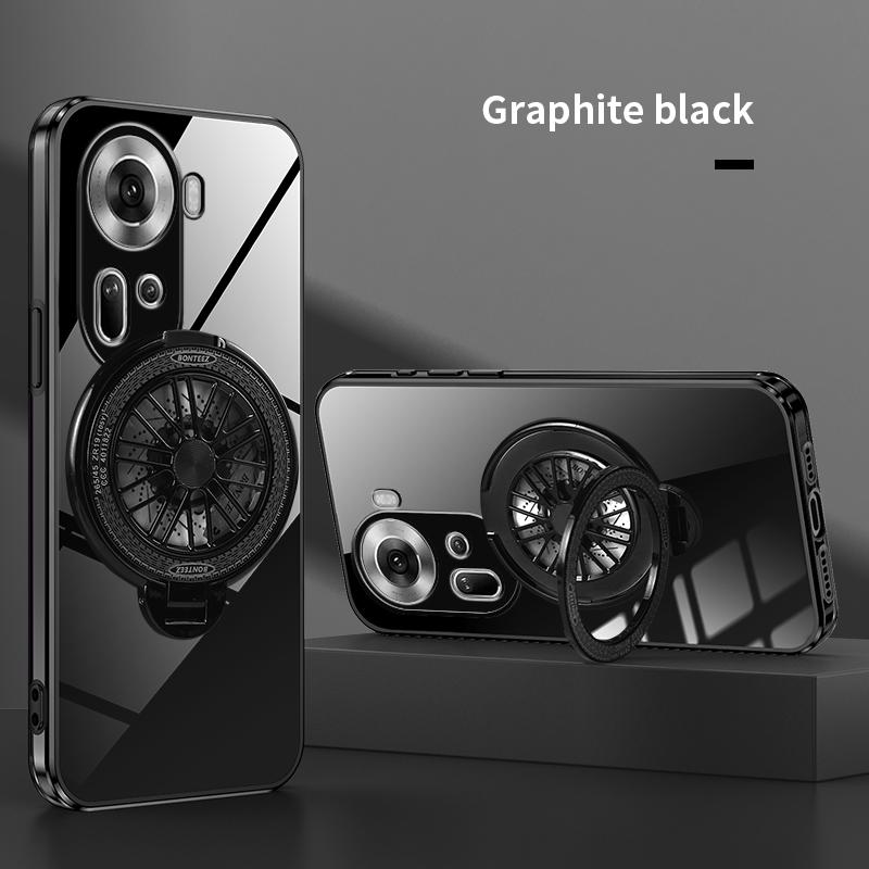 Klare Transparente Beschichtung Gyro Handyhalter Hülle Für OPPO Reno 12 12F 11 11F 10 8 7 Pro Plus 4G 5G Silikonhülle