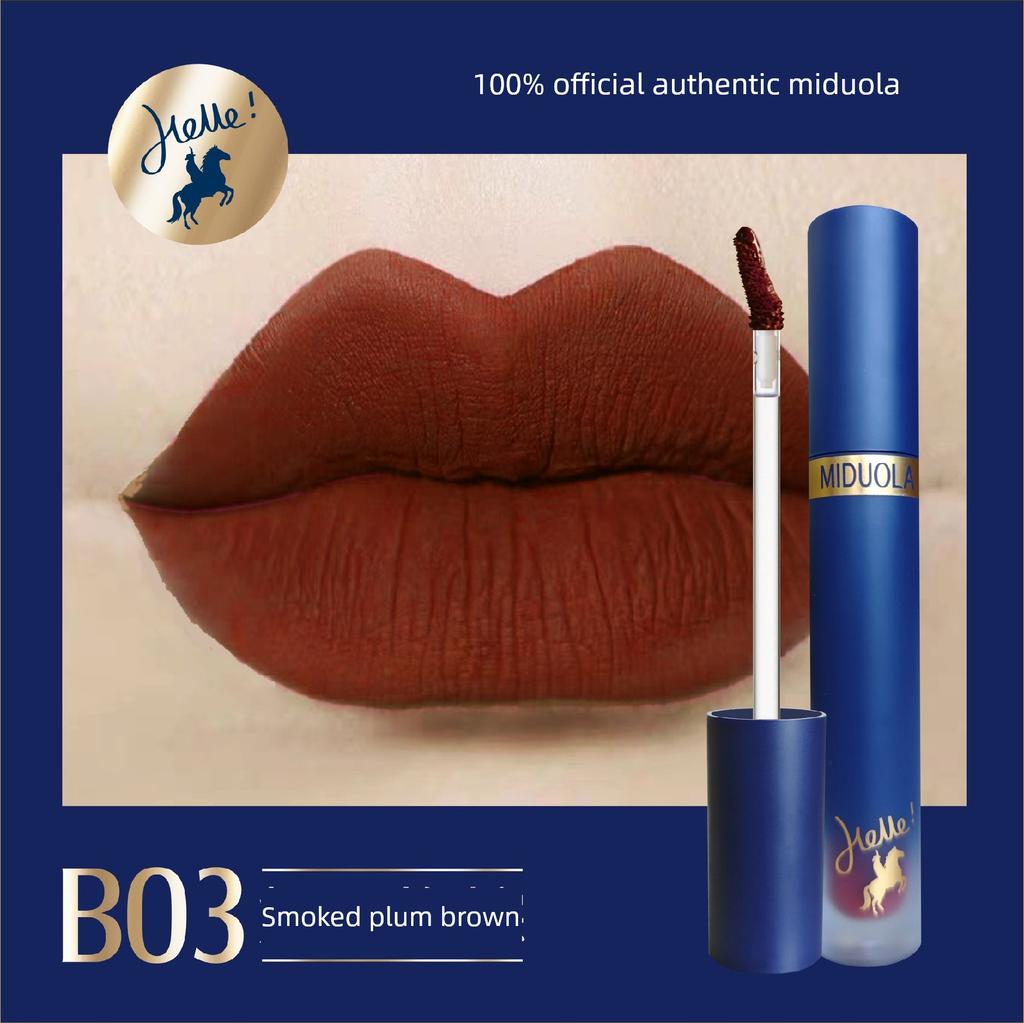 Miduola Velvet-Feel Silk Mist Waterproof Non-Stick Lip Gloss Matte European and American High-End Retro Lipstick That Enhances Complexion