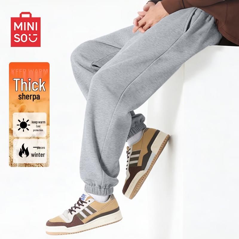 MINISO Men s Lamb Fleece Cuffed Pants XL