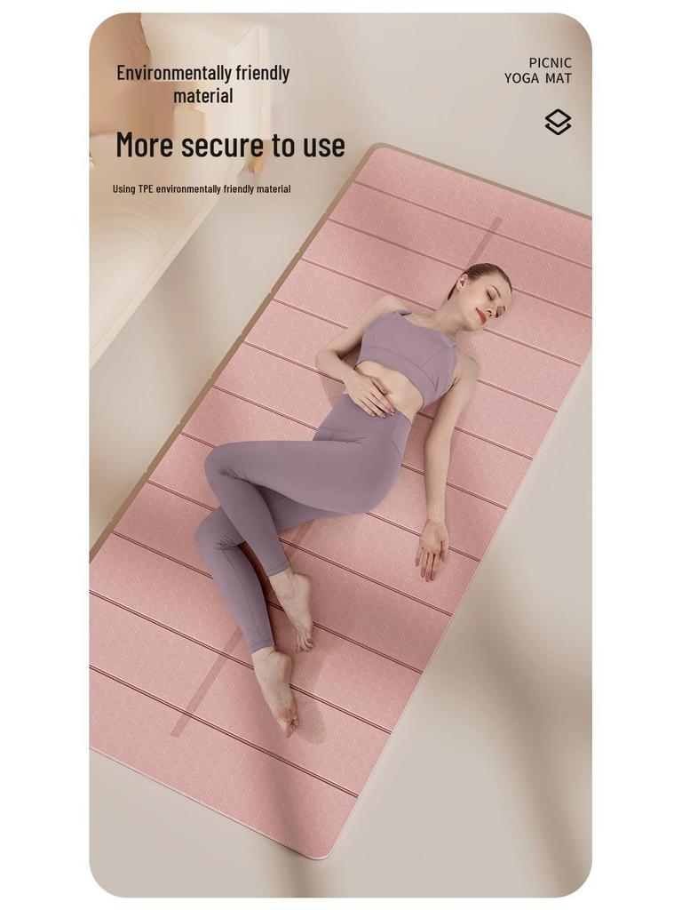 Foldable Non-Slip TPE Yoga Mat - Odorless Professional Exercise & Lunch Break Mat