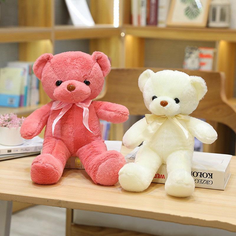 Ten-Color Bear Wedding Plush Toy with Ribbon and Bowtie