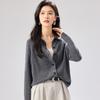 [100% Sheep Wool Top] Autumn and Winter New Polo Cardigan High End Warm Women's Wool Sweater