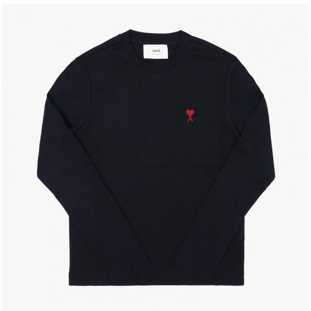 Ami Small Heart Logo Long Sleeve Tee Bfuts235 724 001