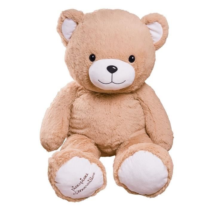 Peluche Géante - Gaston - Ours - 100cm - Beige - Fabriqué En France