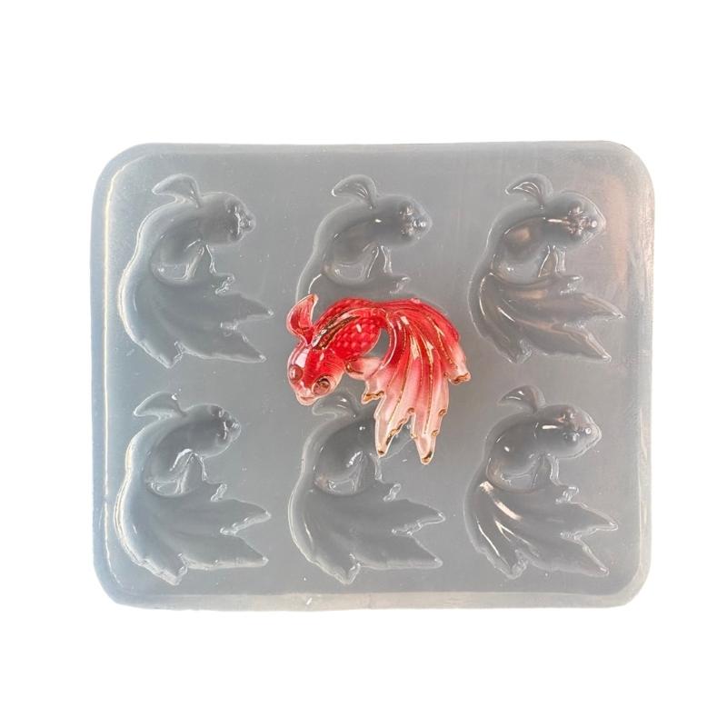 

Flexible Silicone Art Mold For Handmade Resin Accessories Fish Shape Keyring Charm And Decorative Crafts Mould 1