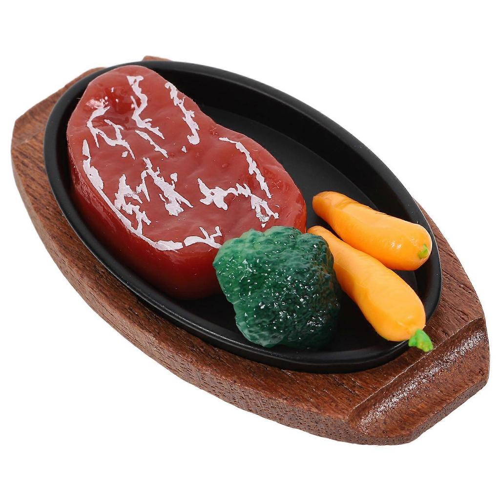 Realistic Miniature Steak Toy with Fake Meat for Dollhouse Kitchen Decor and Play Accessories Assorted Color